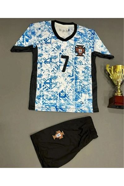 BARBITOS Portugal C.Ronaldo New 24-25 Season Children's Home Jersey with Gift Set of 4 Hd1199