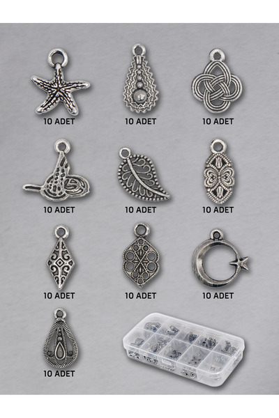 Mihra Takı Tasarım 100 Adet Karışık Tesbih Ucu Seti – Doğal Taş | Epoksi Tesb...