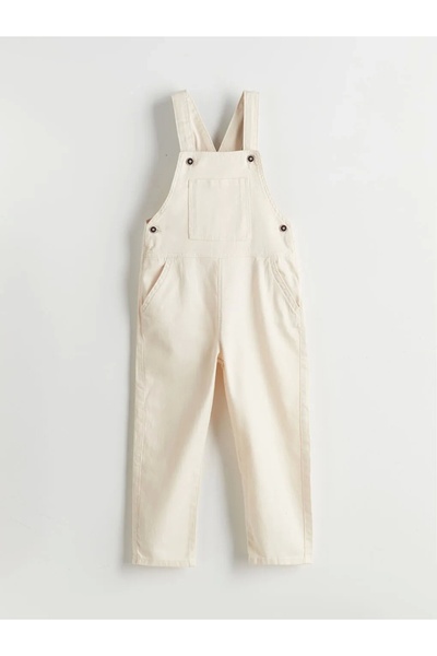 LC Waikiki LCW Kids Bej Kare Yaka Gabardin Erkek Çocuk Salopet