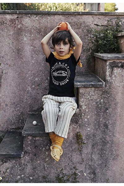 Cigit Araba Baskılı T-Shırt Takım 2-8 Yaş Siyah