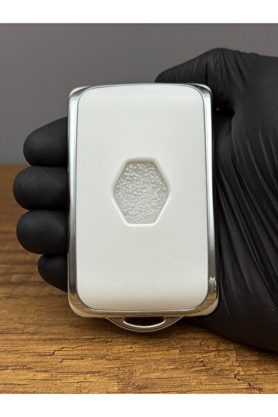 Mavi Keys Husă de protecție pentru chei din silicon cu 4 butoane compatibilă cu Renault Talisman Megane4 Dacia Duster Culoare alb argintiu