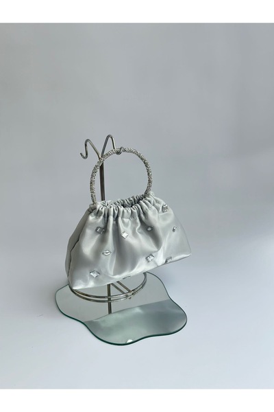 posst bag βραδινή τσάντα clutch με ασημένια ένθετα