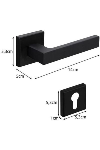 SMARTECH Door Handle, Universal, Rosette, Reversible, Black