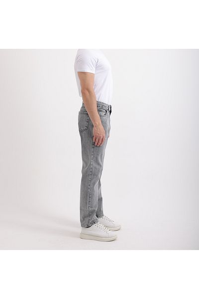 cliento Men's Baggy Fit Relaxed Cut Straight Leg Gray Jean Trousers