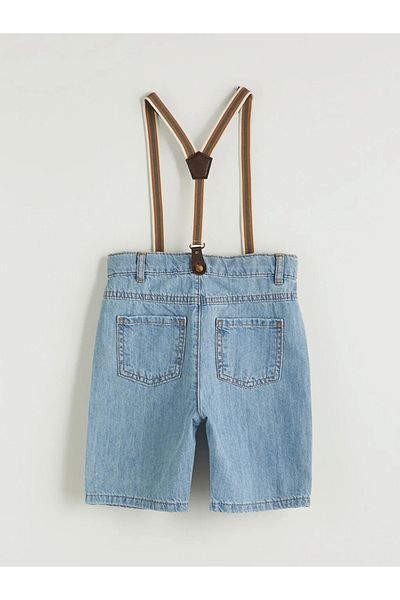 LC Waikiki Kids Blue Strappy Cotton Boy Jean Shorts