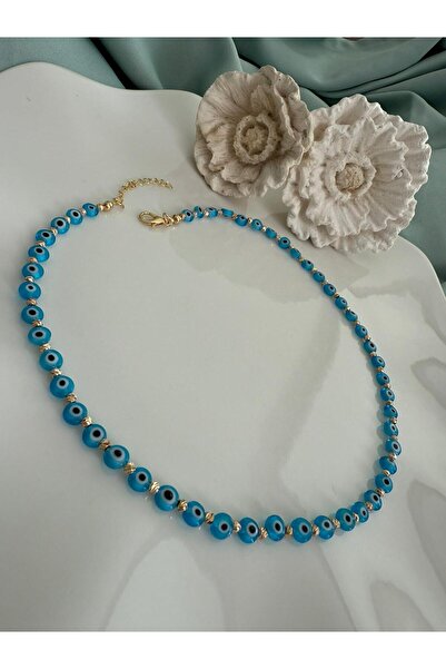 Estate İnverno قلادة من الفولاذ الذهبي مع خرز عين الشر لا تصنع كراما (لا تتأث...