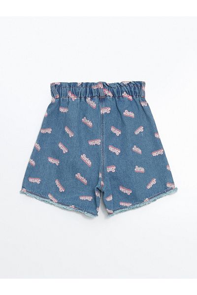 LC Waikiki Pantaloni scurți pentru fetiță cu talie elastică albastră