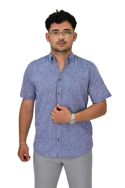 DYNAMO Men's Cotton Summer Short Sleeve Shirt 9664 Bgl-St04595