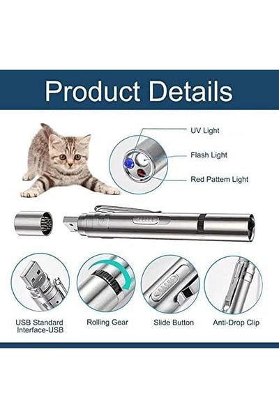 SKY TOUCH Cat Toy, Cat Chaser Toys Interactive Chase Cat Dog Toys, 7 in 1 Multi-Pattern Long Range 3 Mo