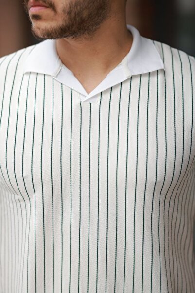 HAZEGO eyesof Ανδρικό κοντομάνικο μπλουζάκι με γιακά με μοτίβο