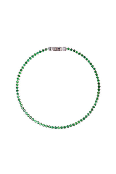 Unika Brățară aur 14K subțire tenis verde