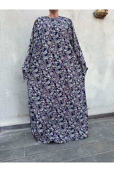 hoaryage Robadan Long Sleeve 100% Viscose Push Flower Mother Dress, Prayer Dress