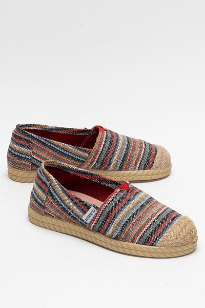 Liger Women's Linen Ballerina Shoes Red - Beige