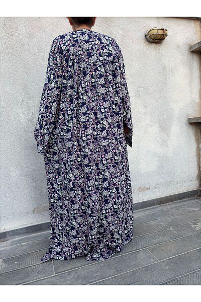 hoaryage Robadan Long Sleeve 100% Viscose Push Flower Mother Dress, Prayer Dress