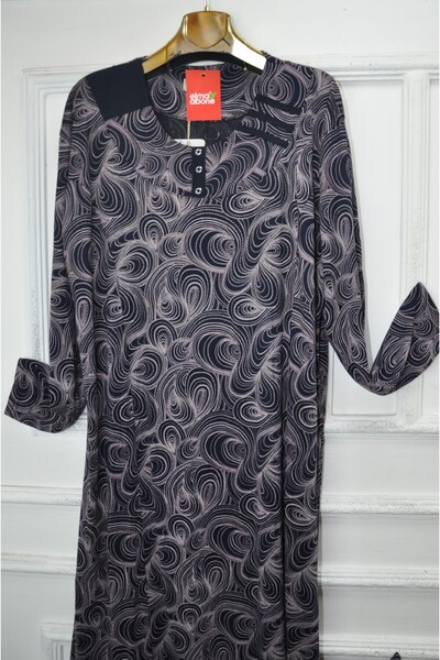 elma abone Super Battal Patterned Mother's Dress