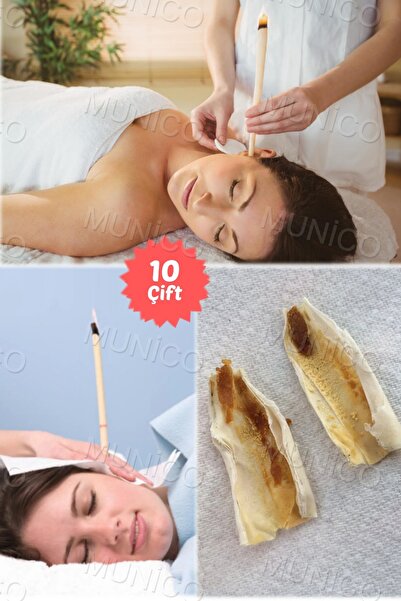 Munico 10 Çift Kulak Temizleme Mumu Doğal Yöntemle Derin Kulak Temizliği Bası...