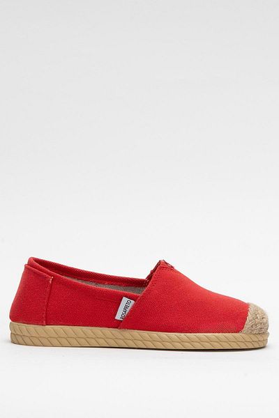 Liger Women's Linen Ballerina Shoes Red