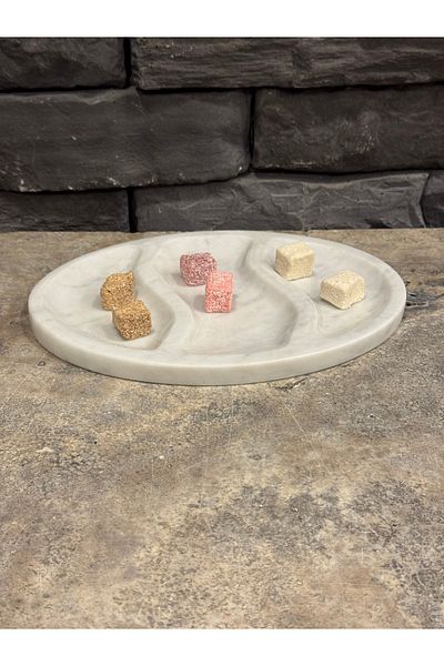 Polen Stone طبق تقديم رخامي – 27x20 سم