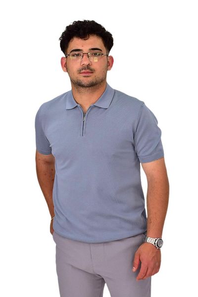 DYNAMO Men's Polo Neck Zippered Knitwear T-Shirt T356 Bgl-St04594