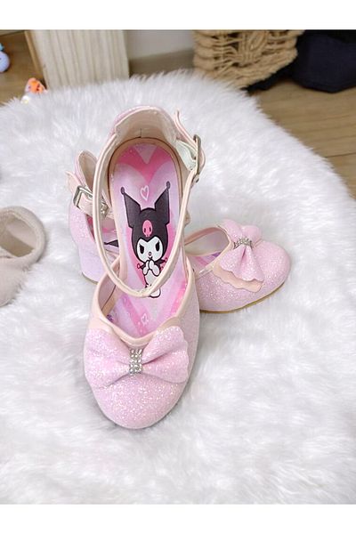 PATİK BEBE Girl's Pink Kuromi Mini Heeled Evening Shoes