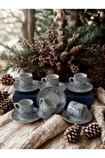 Paçi 6 Pieces Coffee Cup with Paci Frella Motif