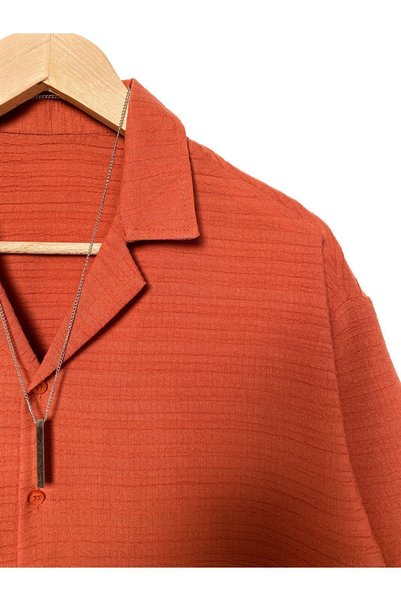 MİRMARONİ Men's Oversize Cotton Summer Short Sleeve Shirt