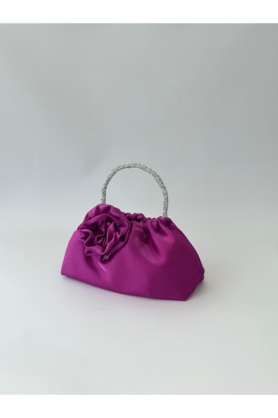 posst bag Geantă de mână pentru rochie de seară din satin strălucitor cu tran...