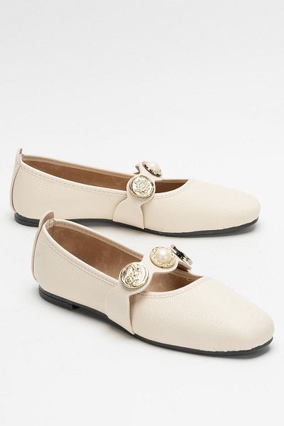 Liger Women's Accessory Strappy Ballerina Shoes Cream