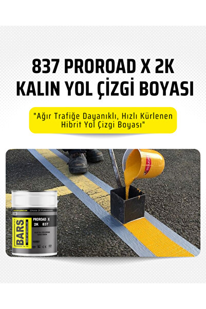 BARS Soğuk Döküm Kalın Yol Çizgi Boyası, Hızlı Kuruyan, Esnek Yapı, Termoplastik