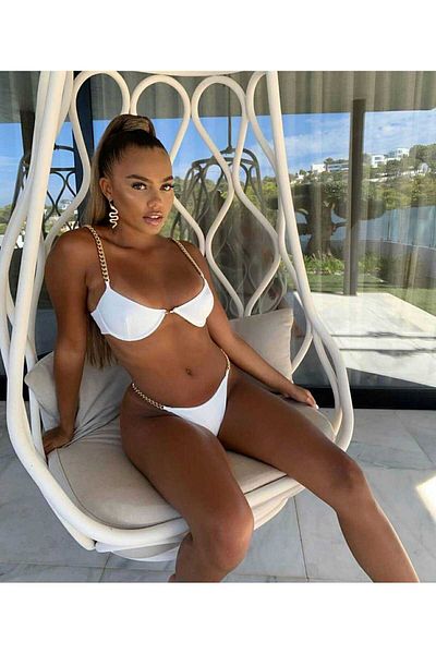 Intisimo Swimsuit, 2 Pieces, Metallic Straps, White - M