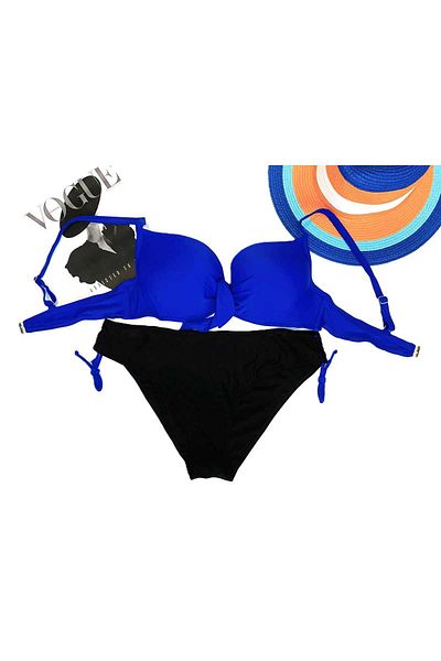 Intisimo Costum de baie, două piese, push-up, mărime mare, albastru - 48