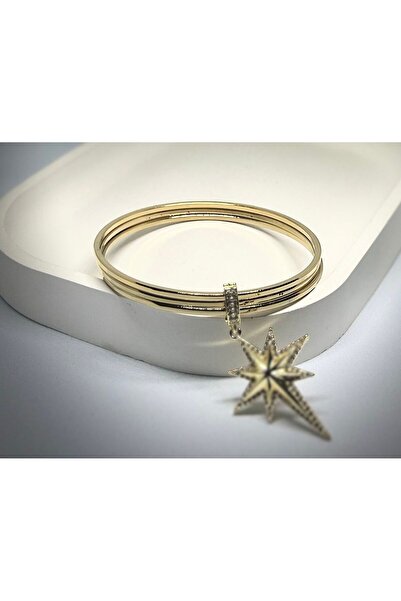 Venom Boutique Bijouterie Accessory Kutup Yıldızı Charmlı Çelik Gold 3'lü Ajd...