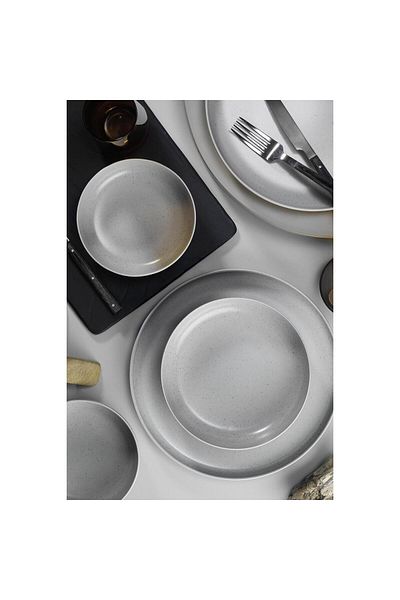 Kütahya Porselen 18dílná jídelní sada Kutahya Porselen Moderna Matte pro 6 osob z šedého porcelánu