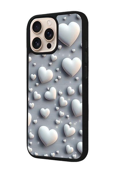 Aksel Kılıf Apple iPhone 16 Pro Compatible Printed, Matte Black, Soft Silicone, Protective, Shock Absorbing Cover, Case