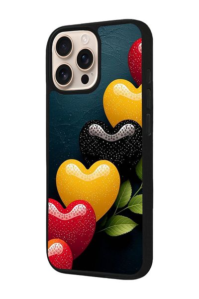 Aksel Kılıf Apple iPhone 16 Pro Compatible Printed, Matte Black, Soft Silicone, Protective, Shock Absorbing Cover, Case