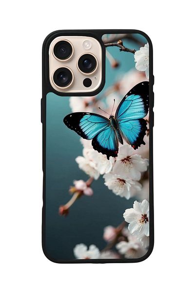 Aksel Kılıf Apple iPhone 16 Pro Compatible Printed, Matte Black, Soft Silicone, Protective, Shock Absorbing Cover, Case