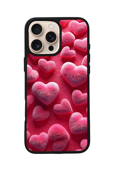 Aksel Kılıf Apple iPhone 16 Pro Compatible Printed, Matte Black, Soft Silicone, Protective, Shock Absorbing Cover, Case