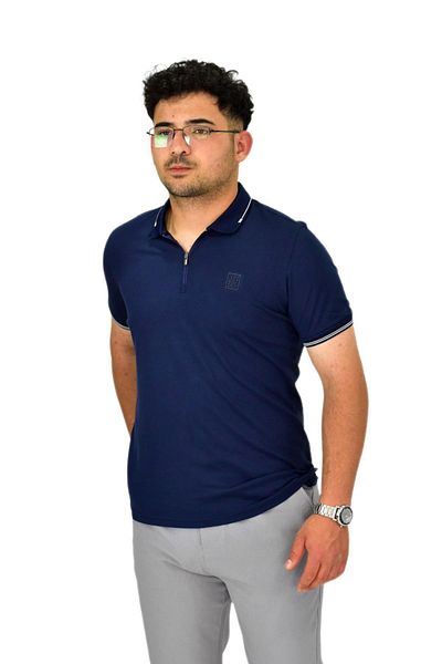 DYNAMO Men's Polo Neck Zipper T-Shirt T237 Bgl-St04593