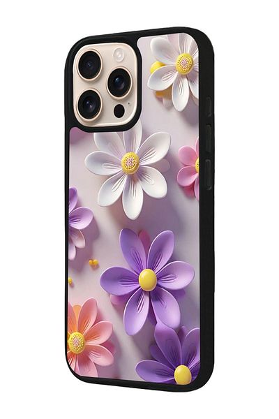 Aksel Kılıf Apple iPhone 16 Pro Compatible Printed, Matte Black, Soft Silicone, Protective, Shock Absorbing Cover, Case