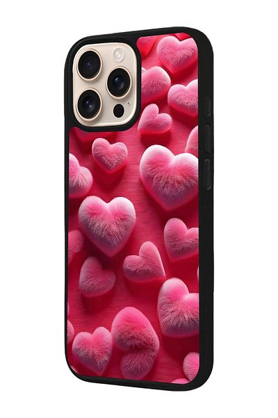Aksel Kılıf Apple iPhone 16 Pro Compatible Printed, Matte Black, Soft Silicone, Protective, Shock Absorbing Cover, Case