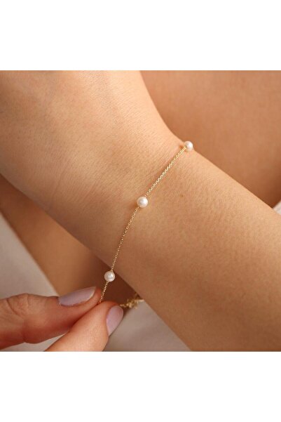 TUHAM AKSESUAR Gold Pearl Jewelry Set