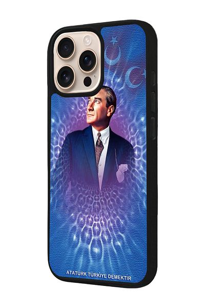 Aksel Kılıf Apple iPhone 16 Pro Compatible Printed, Matte Black, Soft Silicone, Protective, Shock Absorbing Cover, Case