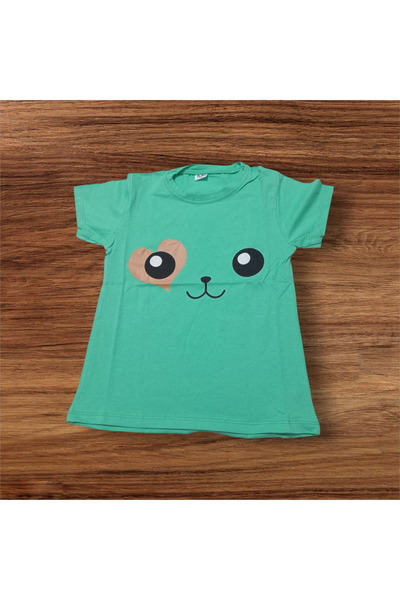 Çocuk T-shirt Yeşil Renkte 6-7 Yaş Aralığı
