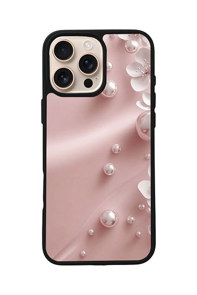 Aksel Kılıf Apple iPhone 16 Pro Compatible Printed, Matte Black, Soft Silicone, Protective, Shock Absorbing Cover, Case