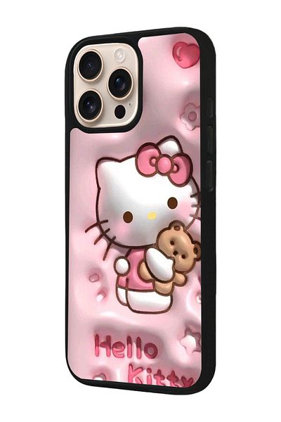 Aksel Kılıf Apple iPhone 16 Pro Compatible Printed, Matte Black, Soft Silicone, Protective, Shock Absorbing Cover, Case