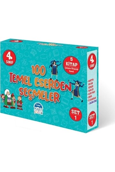 4.sınıf 100 Temel Eserden Seçmeler 5 Kitap Set 1 - Martı Çocuk Kulübü Yayınları