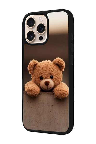 Aksel Kılıf Apple iPhone 16 Pro Compatible Printed, Matte Black, Soft Silicone, Protective, Shock Absorbing Cover, Case