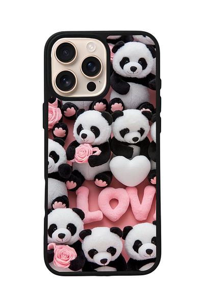 Aksel Kılıf Apple iPhone 16 Pro Compatible Printed, Matte Black, Soft Silicone, Protective, Shock Absorbing Cover, Case