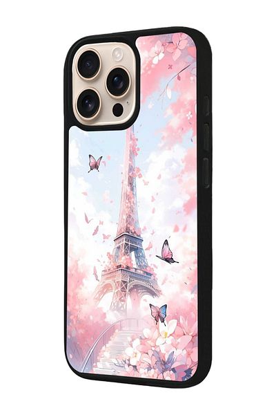 Aksel Kılıf Apple iPhone 16 Pro Compatible Printed, Matte Black, Soft Silicone, Protective, Shock Absorbing Cover, Case