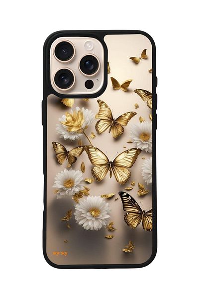 Aksel Kılıf Apple iPhone 16 Pro Compatible Printed, Matte Black, Soft Silicone, Protective, Shock Absorbing Cover, Case